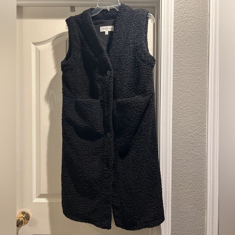 PROLOQUE BLACK LONG VEST SZ S